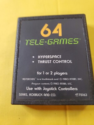 64 Tele-Games Asteroids Sears Atari 2600 AUTHENTIC 
