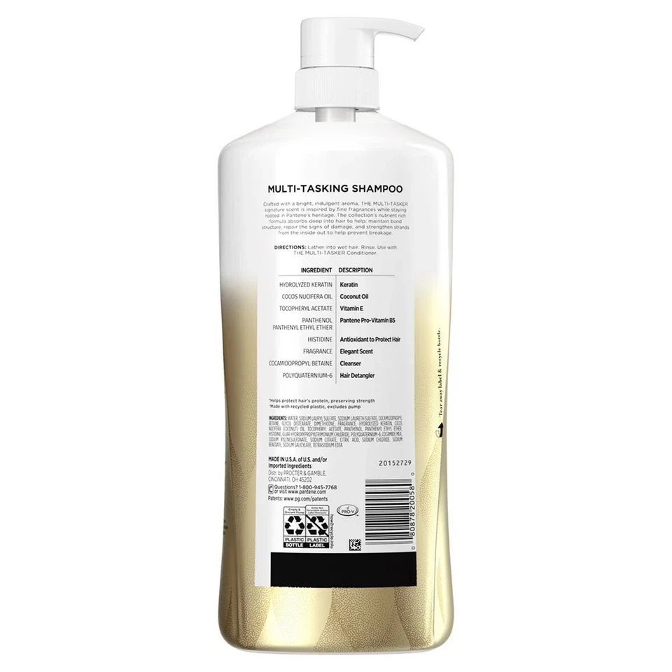 Pantene Multi-Tasker 10 - Champú 38,2 fl oz/botella Foto 2 de 2