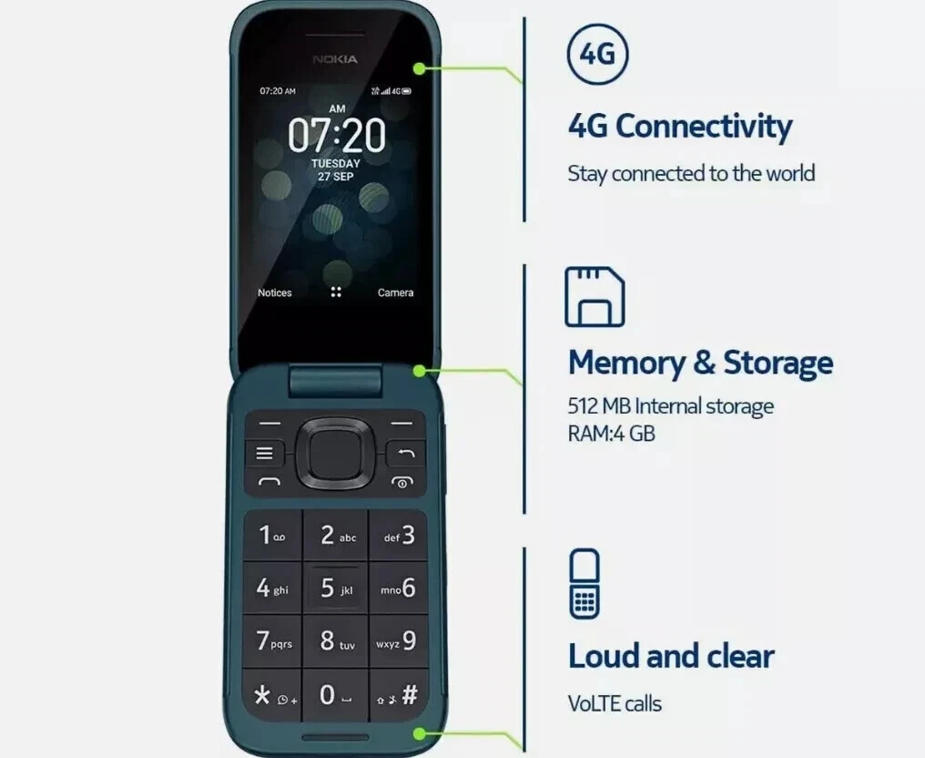 Nokia 2780 Flip - 4 GB - Blue (Unlocked) for sale online | eBay