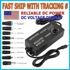 Adjustable Voltage Power Supply 3-24V w/ LCD Display AC / DC Switch Adapter US