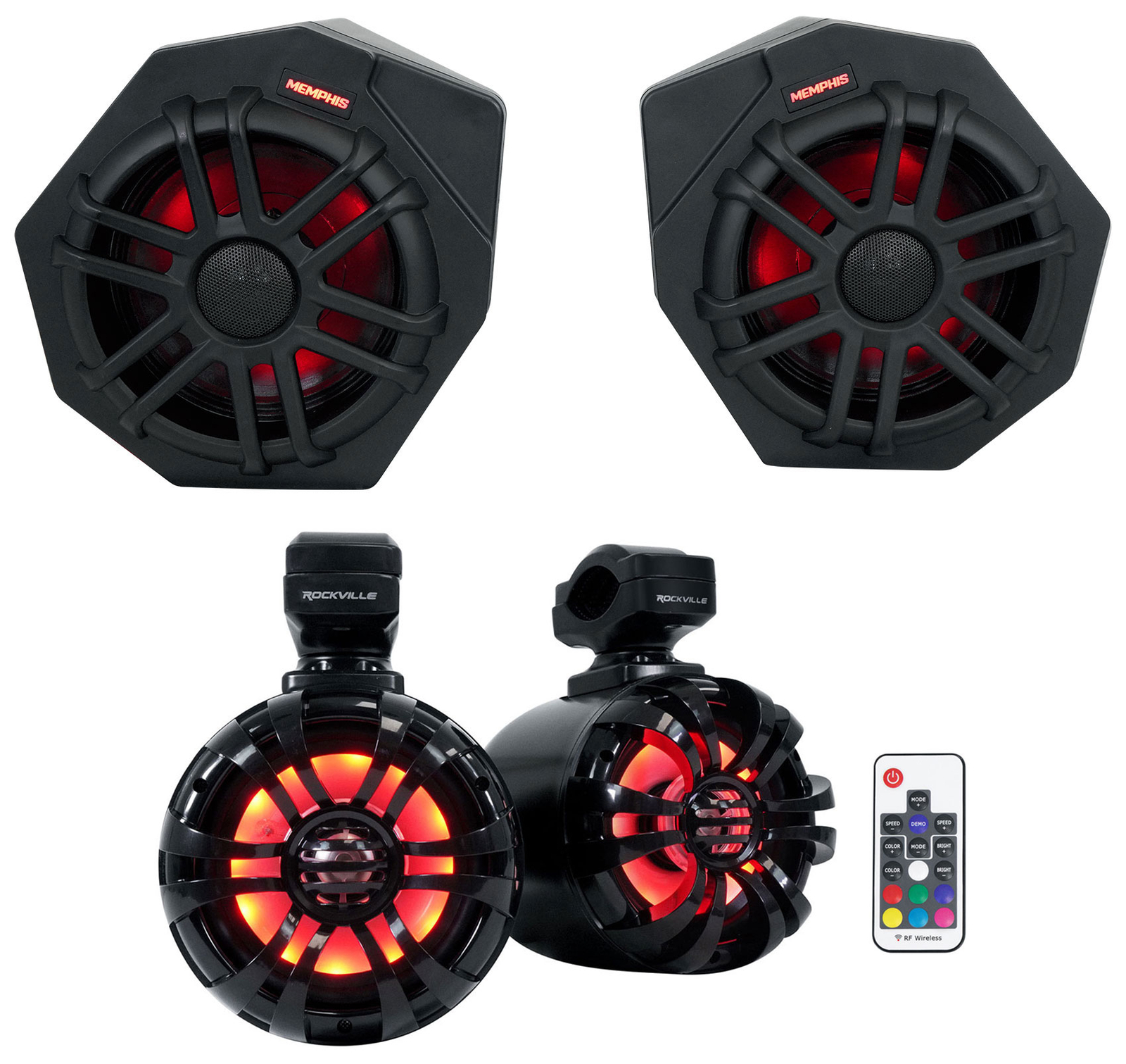 2 Колонки Memphis CANAMX365FE мощностью 75 Вт Модули Светодиодные колонки-башни для 2017 года Can Am X3