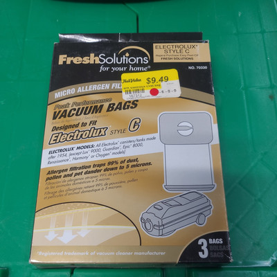 FRESH SOLUTIONS-3PK ELECTROLUX Vacuum Bags Style C Micro Allergen  