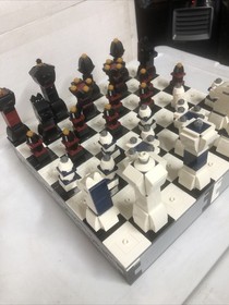 LEGO Chess & Checkers Complete Board Game Missing Two Parts See Pictures