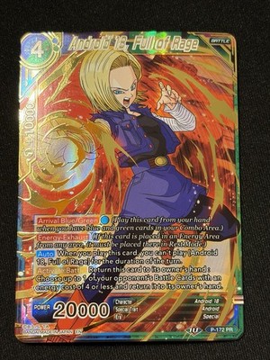 Dragon Ball Super Android 18, Full of Rage (Gold Stamped) #P-172 PR NM