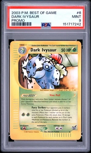PSA 9 - Dark Ivysaur - #6 - WoTC Best of Game Promo - Pokemon Card