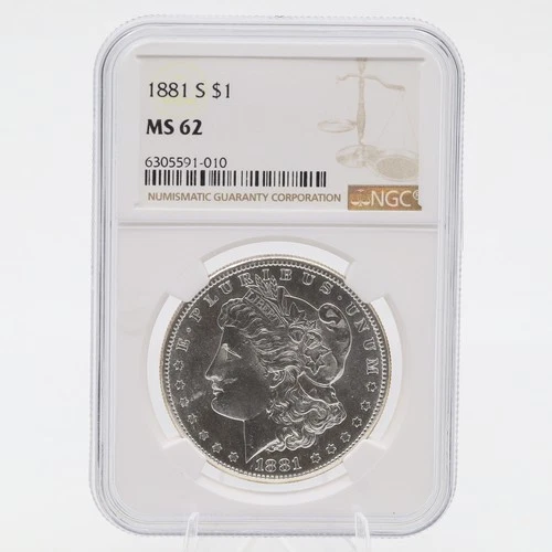 1881 S Morgan Dollar MS62 NGC 90% Silver San Francisco