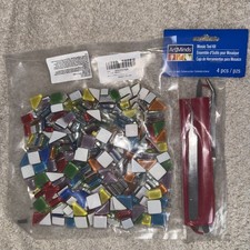 Multi colored Mosaic Tiles approx 1 lb with 4 Pc Tool Kit