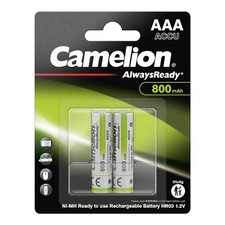 2x Camelion AlwaysReady AA 800mAh Ni-MH 1.2V Rechargeable Batteries