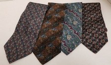 Lot of 4 Christian Dior Monsieur Vintage Silk Ties Paisley/Lighthouse