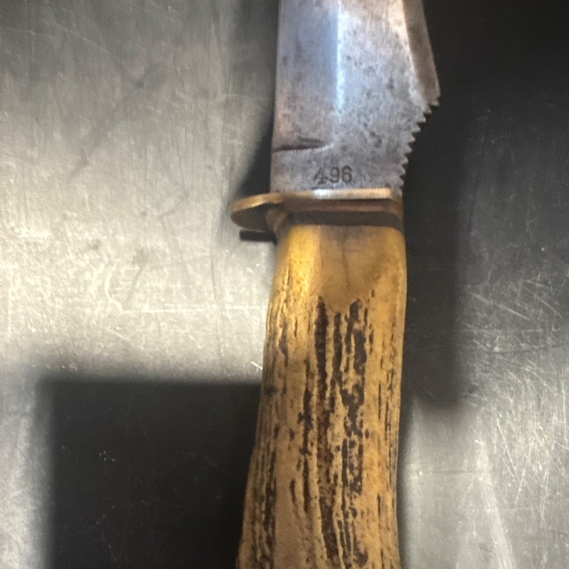 G.C.Co. Solingen  German Hunting Fixed Blade Knife bone Handle 1966” 496”