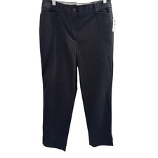 NWT Talbots Perfect Crop Pant Womens 6 Black Slim Leg At Waist Dress Pants