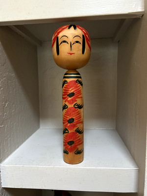 KOKESHI Japanese Doll vintage antique Japan Kichi Sato used wood G big