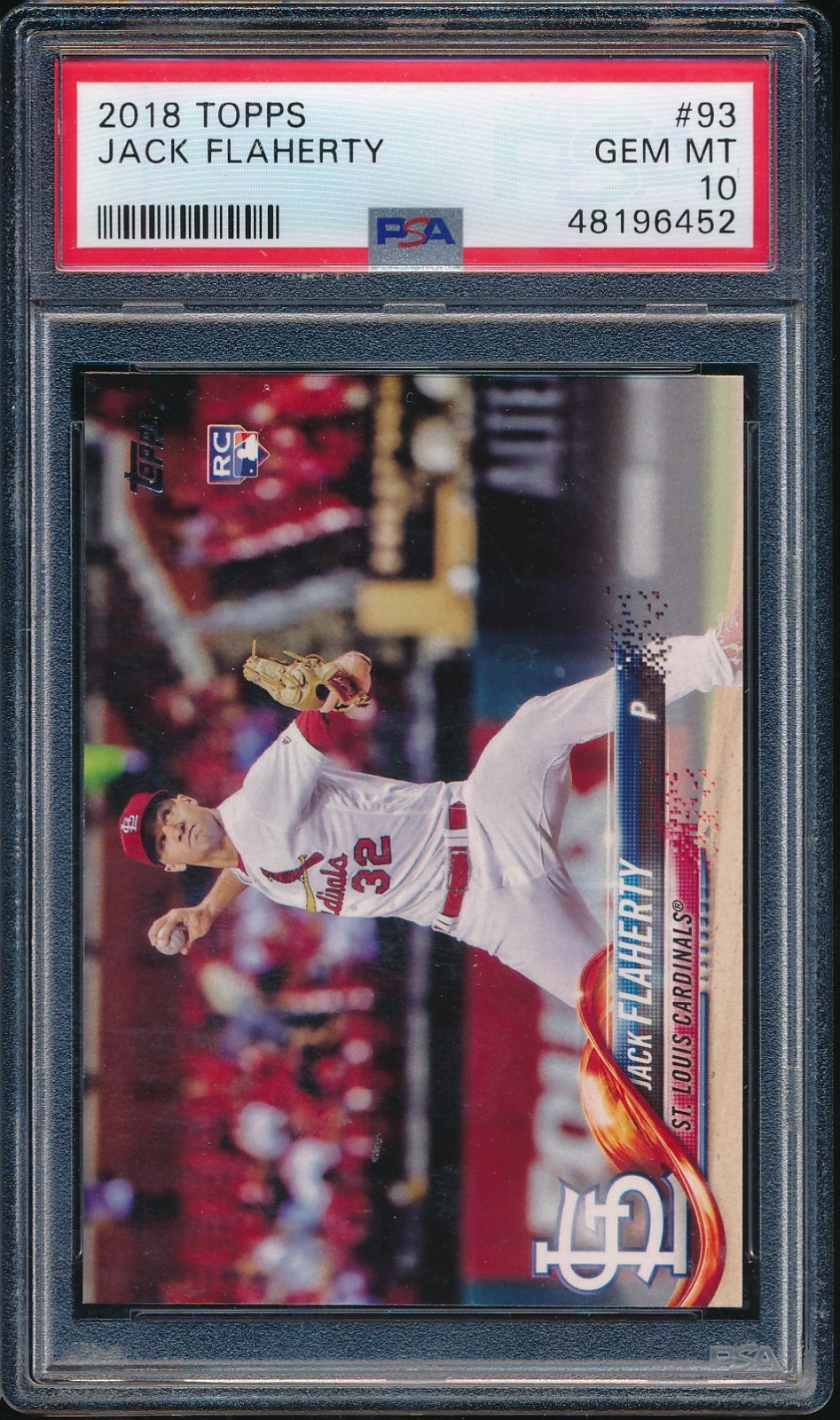 2018 Topps 93 Jack Flaherty RC Rookie PSA 10 Gem Mint