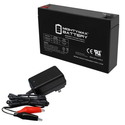 Mighty Max 6V 7Ah Replacement Battery for Tripplite SMART500RT1U + 6V Charger