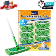Reusable Wet Pads Refills Compatible with Swiffer Sweeper Mop, Dry Sweeping Clot