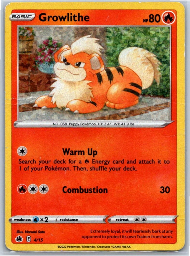 Growlithe - 4/15 McDonald's Promos 2022 004/015 HP/DMG Pokemon Card Holo
