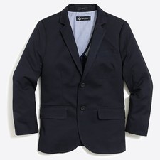 Crewcuts Boys' Thompson Suit Cotton Jacket Dark Pacific Navy Size 3 Sport Coat