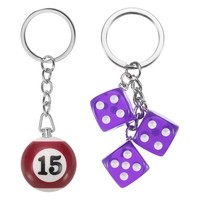FüR Lucky 15 Ball SchlüSselanhäNger Mit WüRfel AnhäNger, Lila