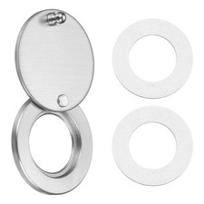 Door Peep Hole Cover, OD 1.18" ID 0.63" Viewer Cover, Round, Nickel Brushed