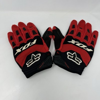 Fox Racing Clarino Pawtector Gloves 2014 Red Black Men s Medium MX MTB Used READ
