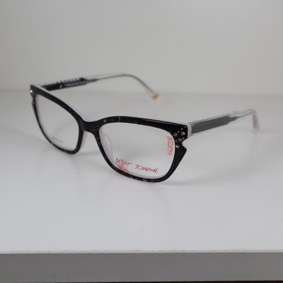 Betsey Johnson Rockin It BLK Cat-Eye Full Rim Eyeglasses Frames 54-16-140mm