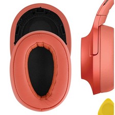 Geekria Protein Leather Ear Pads for Sony MDR-100ABN Headphones (Twilight Red)
