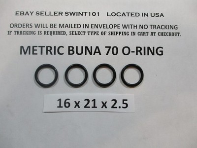 16mm ID x 21mm OD x 2.5mm thick O-ring.  Buna-70.   Quan 4.