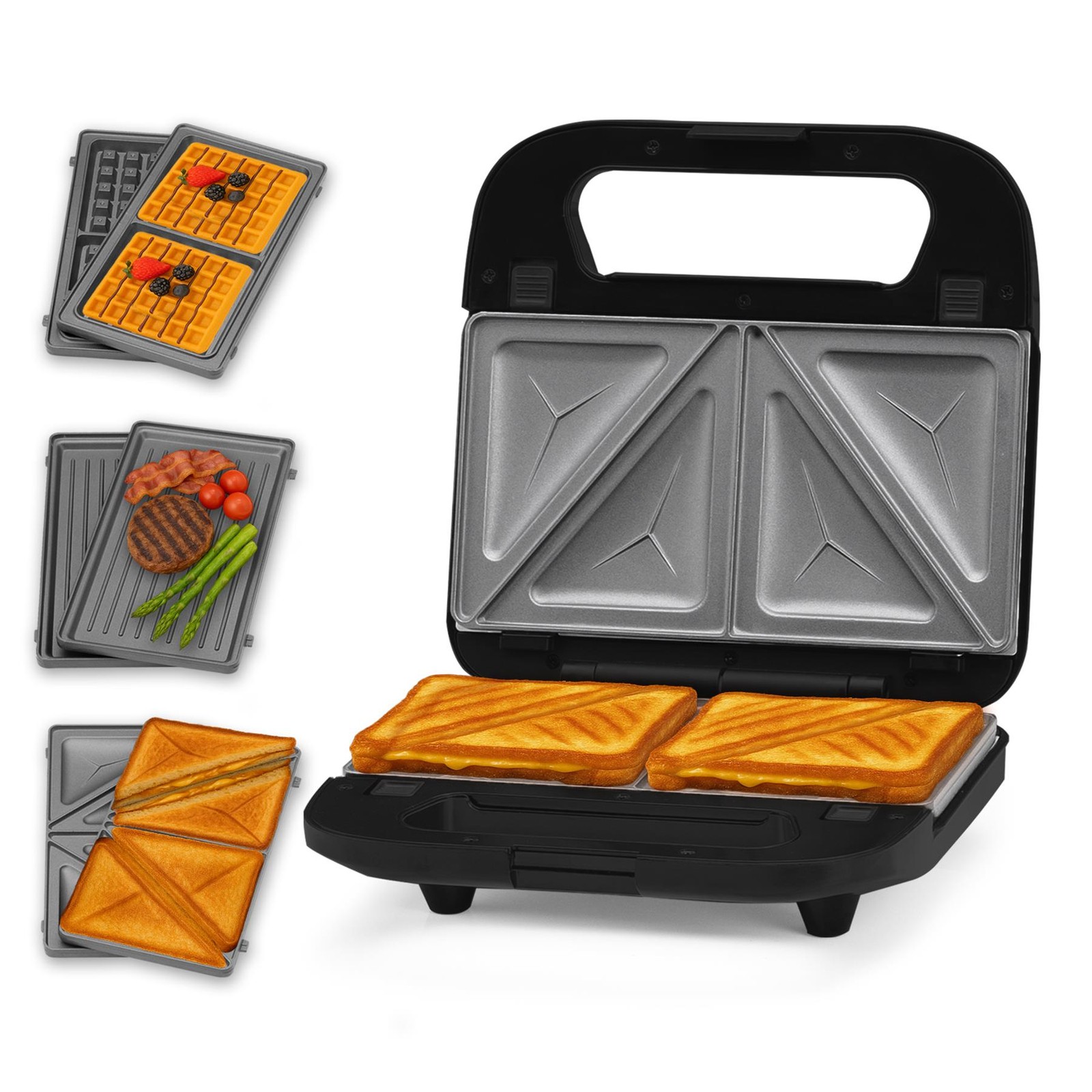 Innoteck Snack Maker Waffle Sandwich Panini Maker 3 in 1 750W