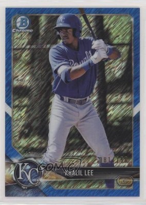 2018 Bowman Chrome Prospects Blue Shimmer Refractor /150 Khalil Lee #BCP116 fm0