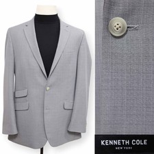 KENNETH COLE mens solid gray two button sport coat suit jacket blazer 42 L