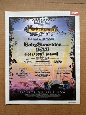 BABYSHAMBLES GET LOADED IN THE PARK POSTER SIZED original music press advert fro