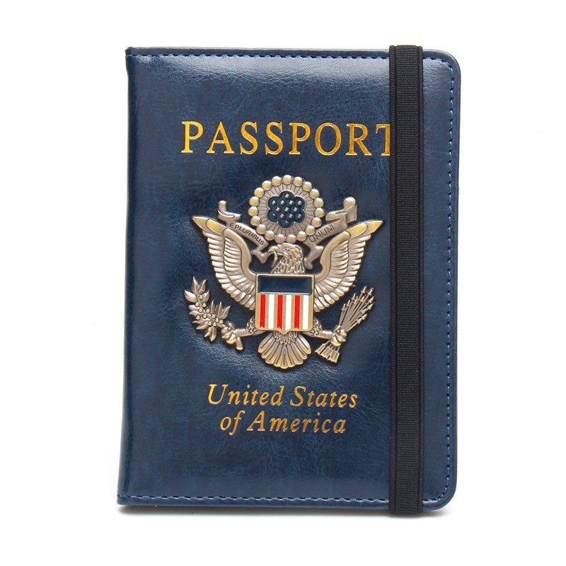 Slim Leather Passport Wallet Cover– Multi-Card + Boarding‑Pass Holder, RFID‑Safe