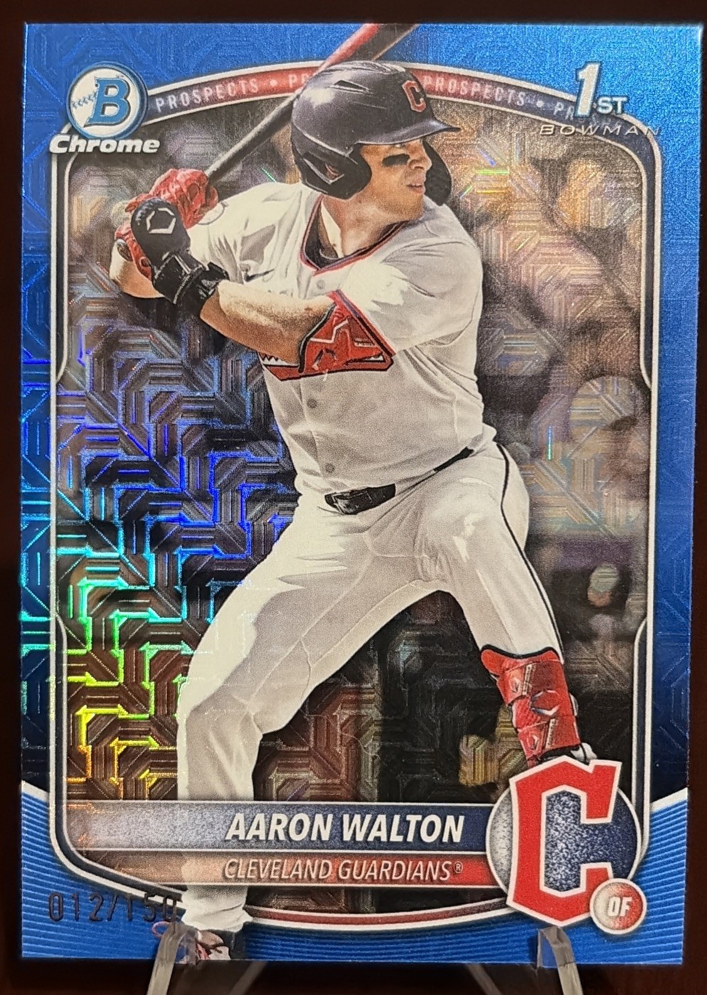 2025 Bowman Draft AARON WALTON 1st True Blue Mojo Chrome Refractor /150 #BDC-134