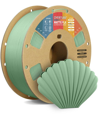 OVERTURE Mattes Pla-Filament 1,75 Mm, Matte PLA Rolle, 1Kg-Spule (2,2 Lbs), Maßg