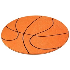 Basketball Rug 31x31 Round Bathroom Mat, Non Slip Bedroom Sports Carpets for ...