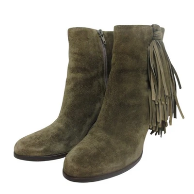 Christian Louboutin bottes courtes à fermeture éclair latérale en cuir suédé ... - Photo 1/4