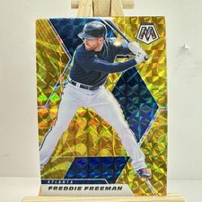 Freddie Freeman Prizm 2021 Panini Mosaic Atlanta Braves Reactive Gold #53