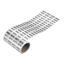 8001 to 9000 Consecutive Number Sticker Inventory Label Black Number