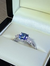 Tanzanite (1.04ct) And Diamond (0.23ct) Platinum Ring