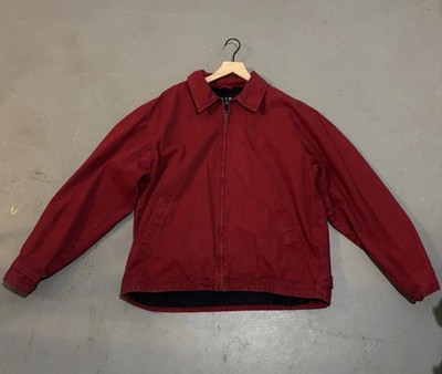 Vtg Gap Jacket Mens Large Red 90s Harrington Bomber Canvas Workwear Casual