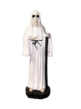 15" White Santa Muerte Resin Statue &ndash; Large Holy Death Figurine missing pcs