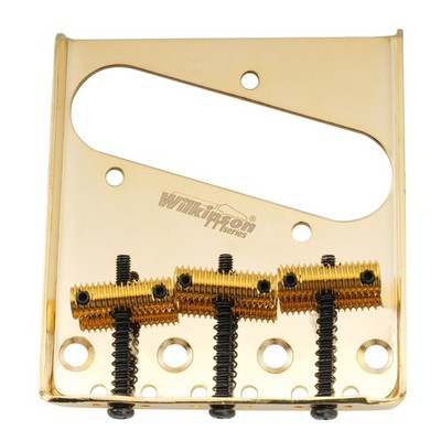 Wilkinson Gold 54mm Threaded Ashtray Bridge 3 Saddles For Telecaster Tele Guitar