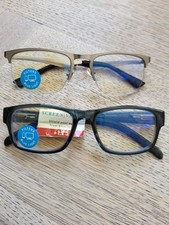 2 Pairs ICU Reading Glasses 1.25 Blue Light Filter