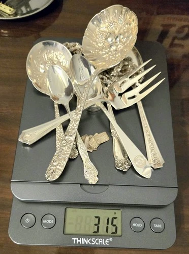 Sterling Silver Lot Antique Flatware Solid 925 Jewelry 11.1oz 315 gms Scrap Melt