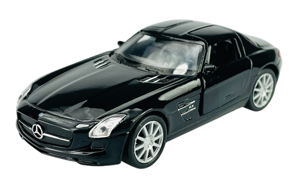 Welly Mercedes - Benz Sls Amg Schwarz 1:34 Die Cast Metal Model Neu Im Kasten-image