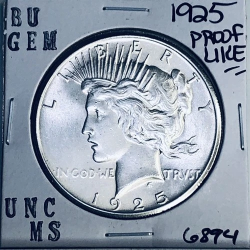 1925 P BU GEM PEACE SILVER DOLLAR UNC MS+++ U.S. MINT RARE COIN 6894