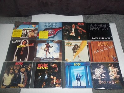 AC/DC  Lot of 12  CDs:  DIRTY DEEDS DONE DIRT CHEAP-RAZORS EDGE-ROCK OR BUST