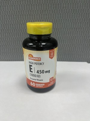 Vitamin E 1000 IU Softgels | 60 Count | Non-GMO, Gluten Free | by Sundance