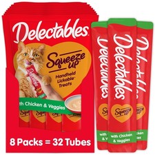 Hartz Squeeze Up Interactive Lickable Wet Cat Treats for Adult Senior Cats,...