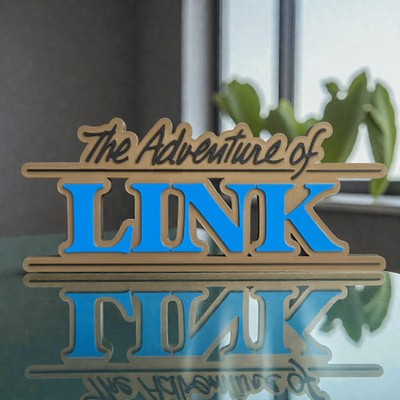 The Legend of Zelda Adventure of Link Logo Sign Desk Shelf Display Nintendo 3D
